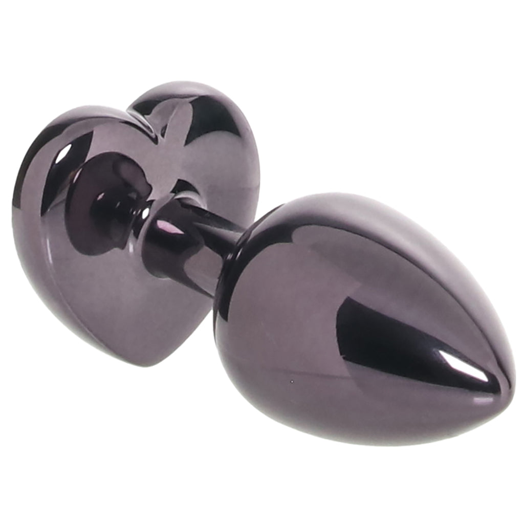 Jewel Black Diamond Heart Plug in Small Anal Sex Toys > Butt Plugs