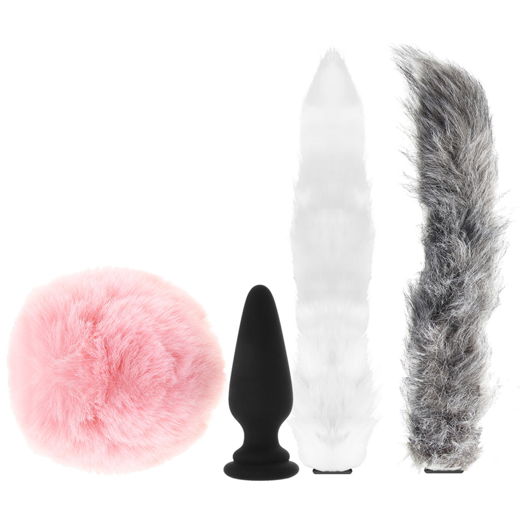 Tailz Snap-On Anal Plug and 3 Interchangeable Tails Set Anal Sex Toys > Butt Plugs