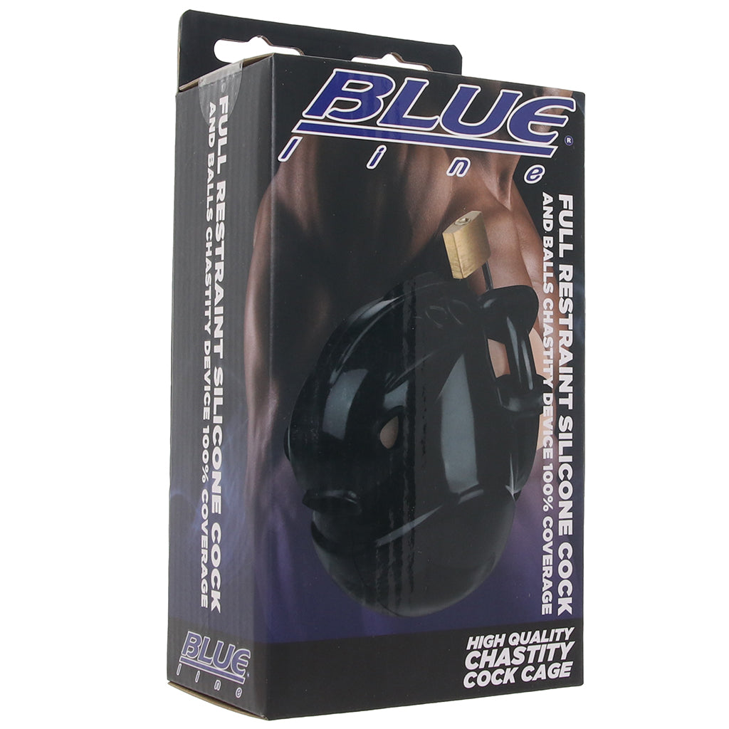 Blueline Full Restraint Silicone Chastity Device in Black Bondage and Fetish > Cock and Ball Devices