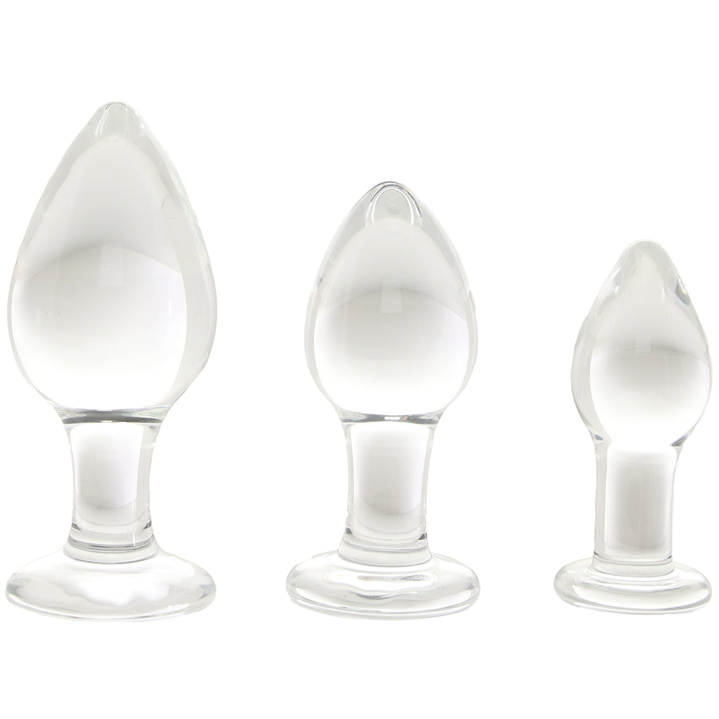 Clarity Utopian Trinity Glass Butt Plug Set
