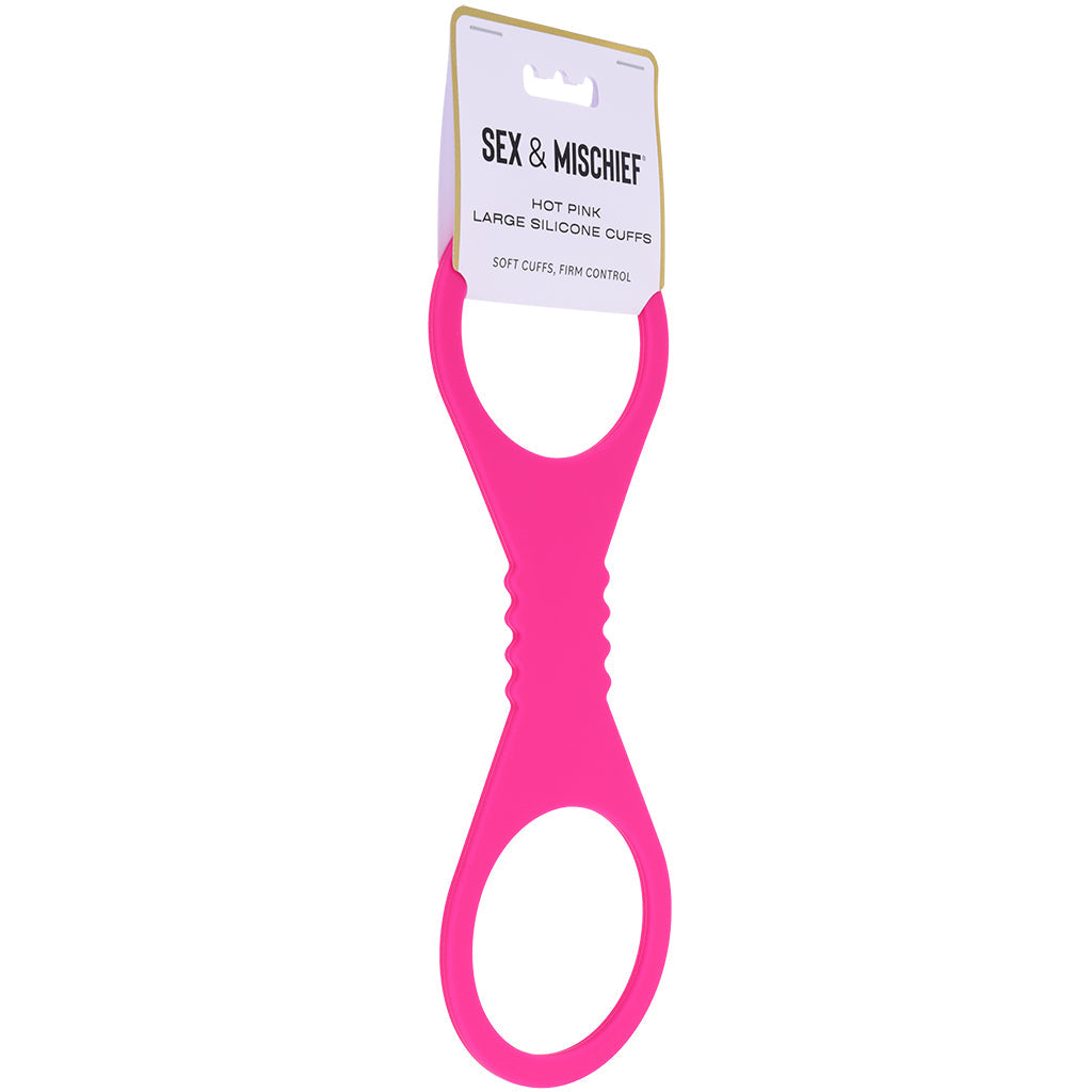 Sex & Mischief Hot Pink Silicone Cuffs in Large Bondage and Fetish > Wrist and Ankle Cuffs