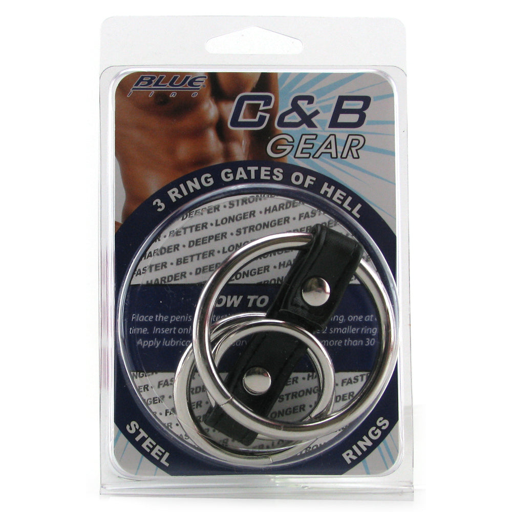 Blue Line 3 Ring Gates of Hell Cock & Ball Cage Bondage and Fetish > Cock and Ball Devices