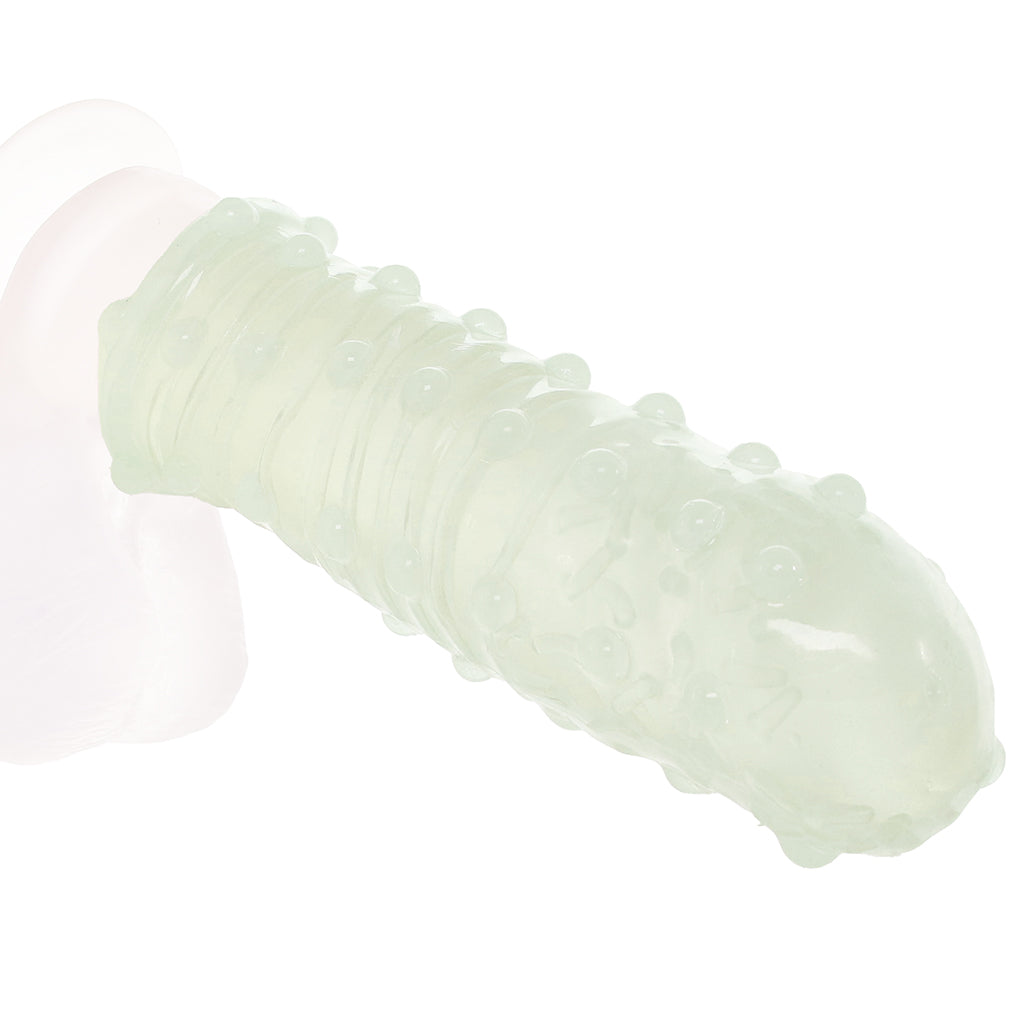 Textured Reversable Pleasure Sleeve in Glow-In-The-Dark Male Enhancement > Extenders and Sleeves