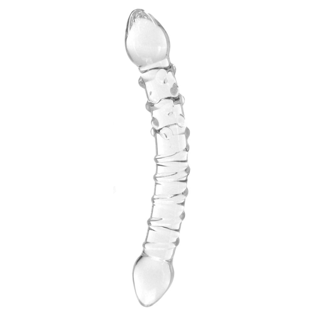 gläs Double Trouble Ridged Glass Dildo Dildo Sex Toys > Pyrex Glass Dildos