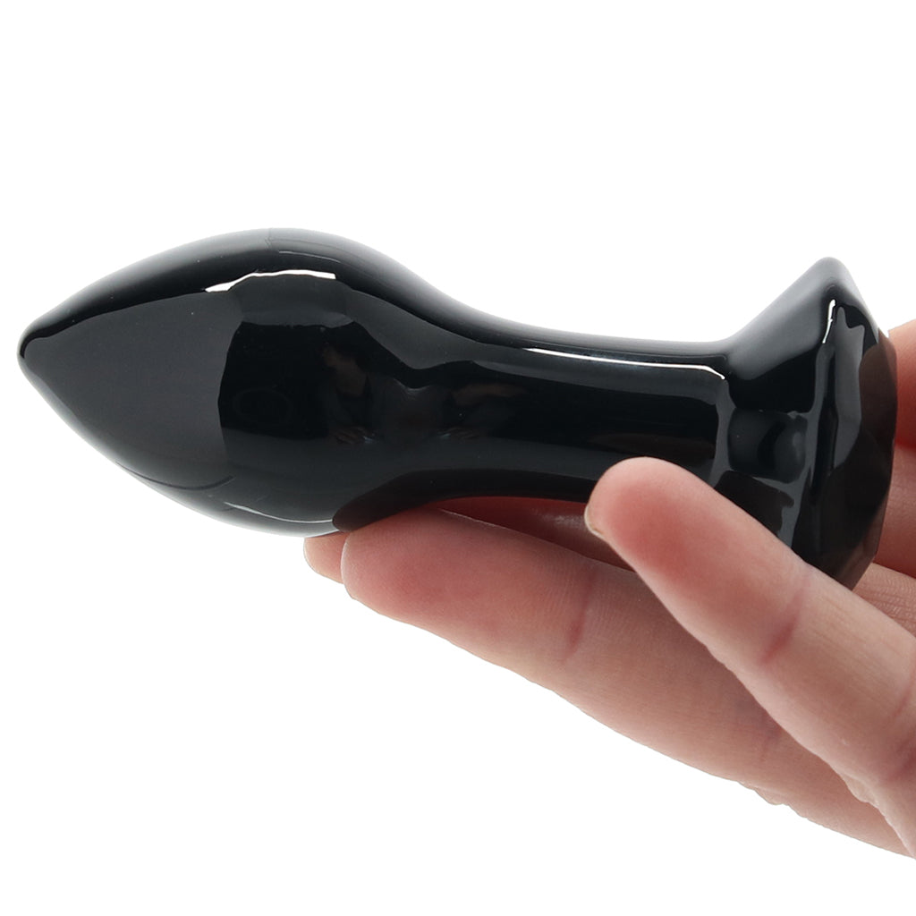 Crystal Glass Gem Plug in Black Anal Sex Toys > Butt Plugs