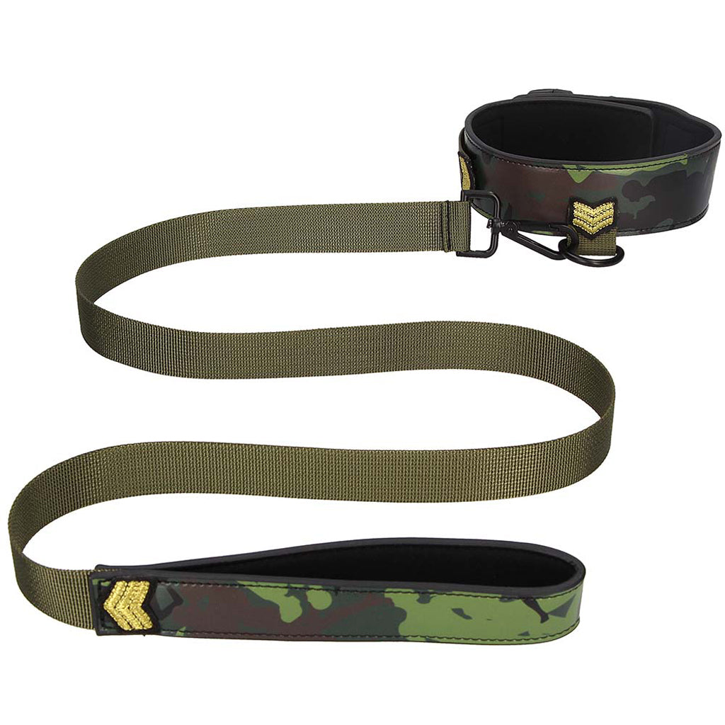 Ouch! Army Themed Collar with Leash Bondage and Fetish > Leashes and Collars