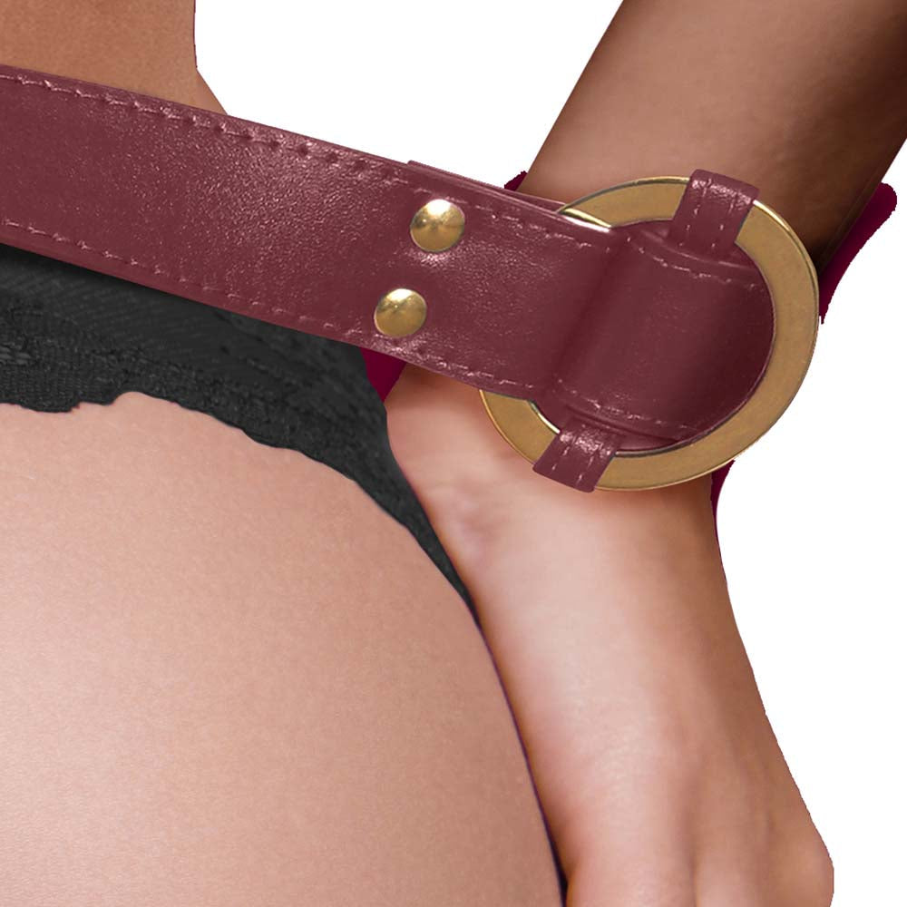 Ouch! Halo Handcuffs With Connector in Burgundy Bondage and Fetish > Wrist and Ankle Cuffs