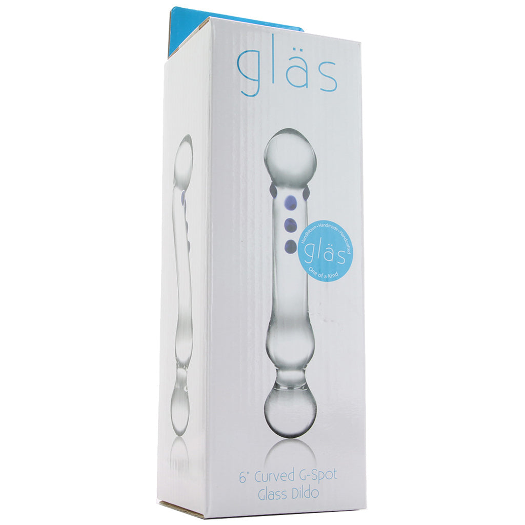 gläs 6 Inch Curved G-Spot Nubby Glass Dildo Dildo Sex Toys > Pyrex Glass Dildos