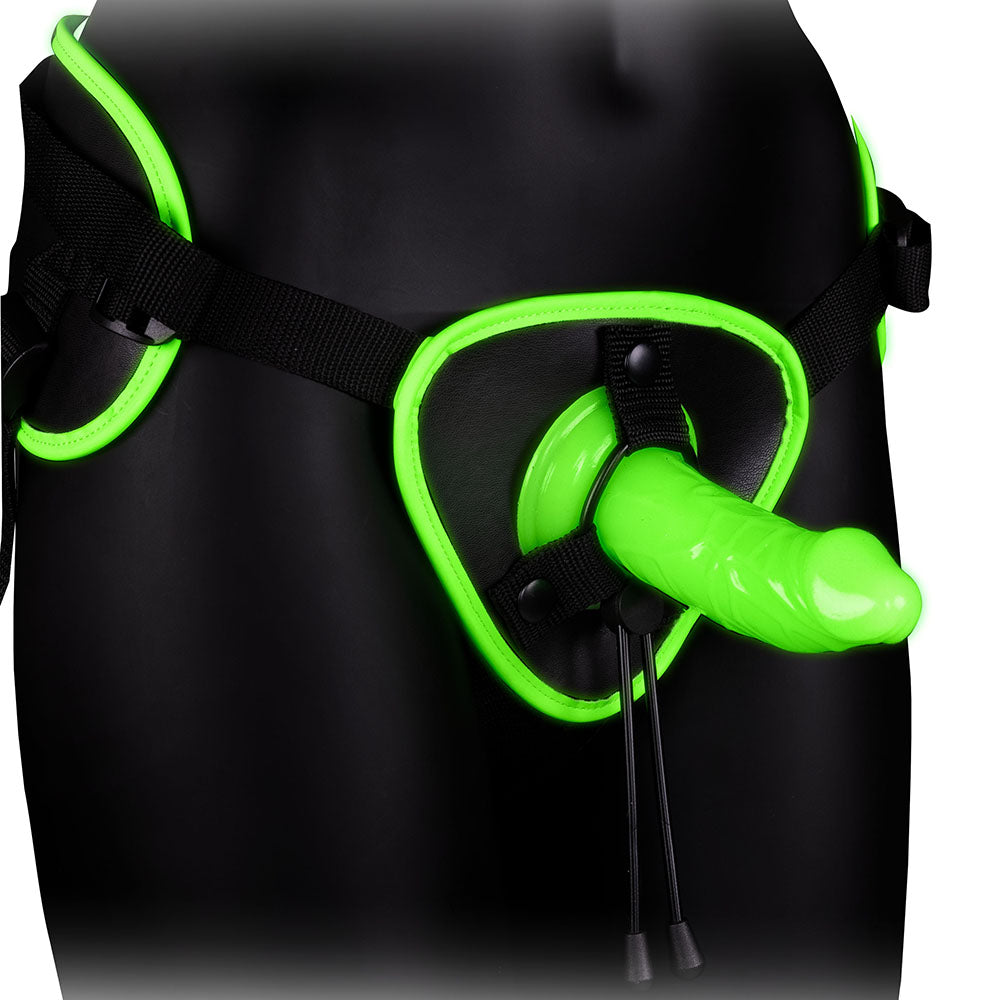 Ouch! Glow In The Dark Harness with Silicone Dildo Dildo Sex Toys > Strap-On and Harnesses