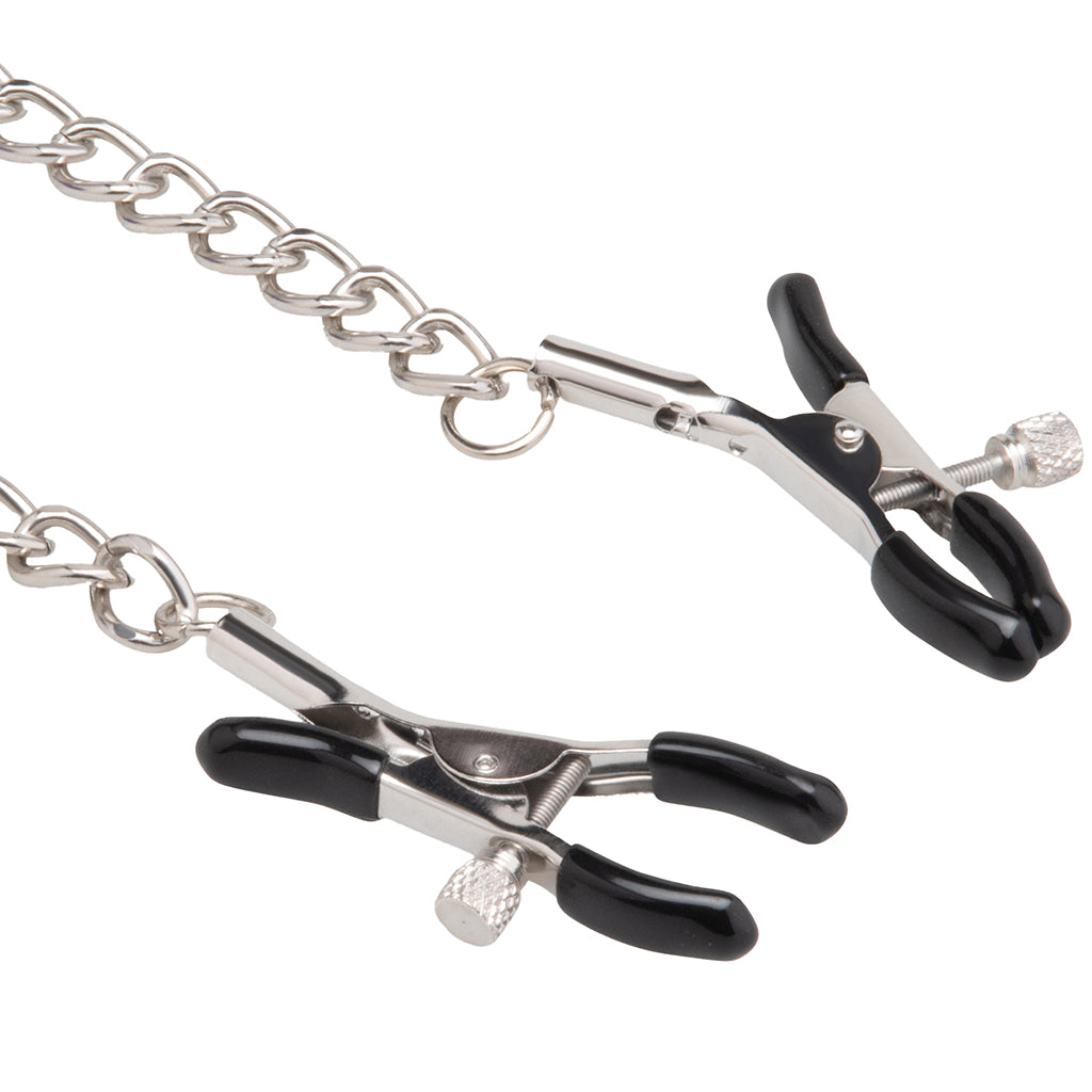 Collar & Nipple Clamp Set in Purple Bondage and Fetish > Nipple Stimulators & Clamps