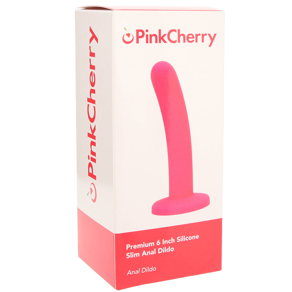 PinkCherry Premium 6 Inch Pink Silicone Slim Anal Dildo Dildo Sex Toys > Anal Dildos