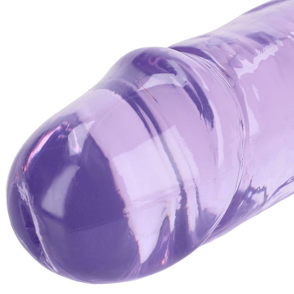 RealRock Crystal Clear Jelly 13 Inch Double Dildo in Purple Dildo Sex Toys > Double Ended Dildos