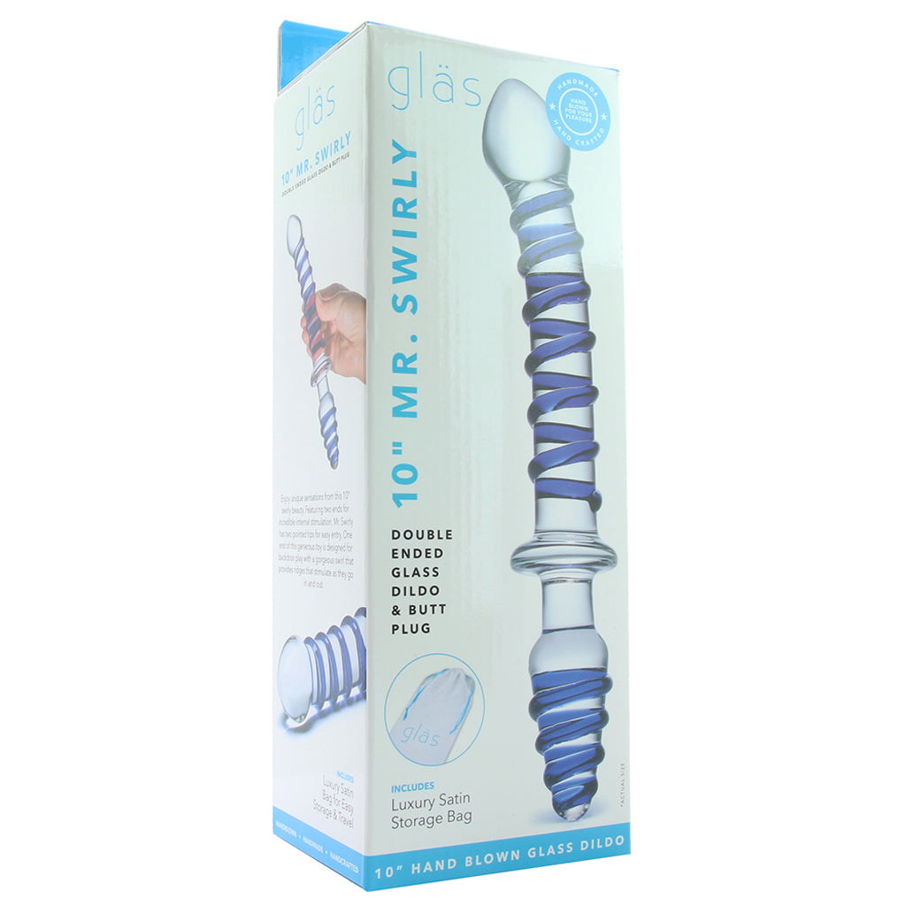 gläs 10 Inch Mr. Swirly Double Dildo & Butt Plug Dildo Sex Toys > G-Spot Dildos
