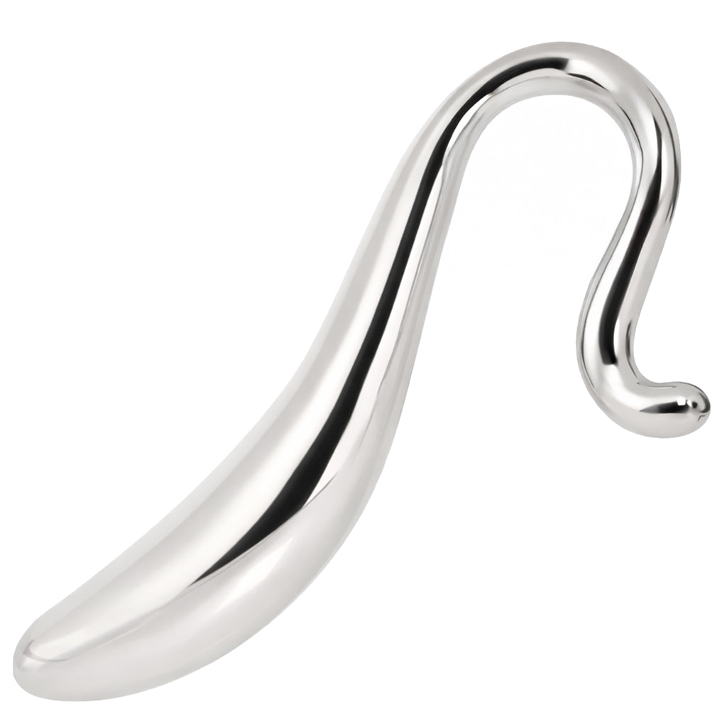 Stainless Steel Hollow Curved Wand Dildo Sex Toys > G-Spot Dildos