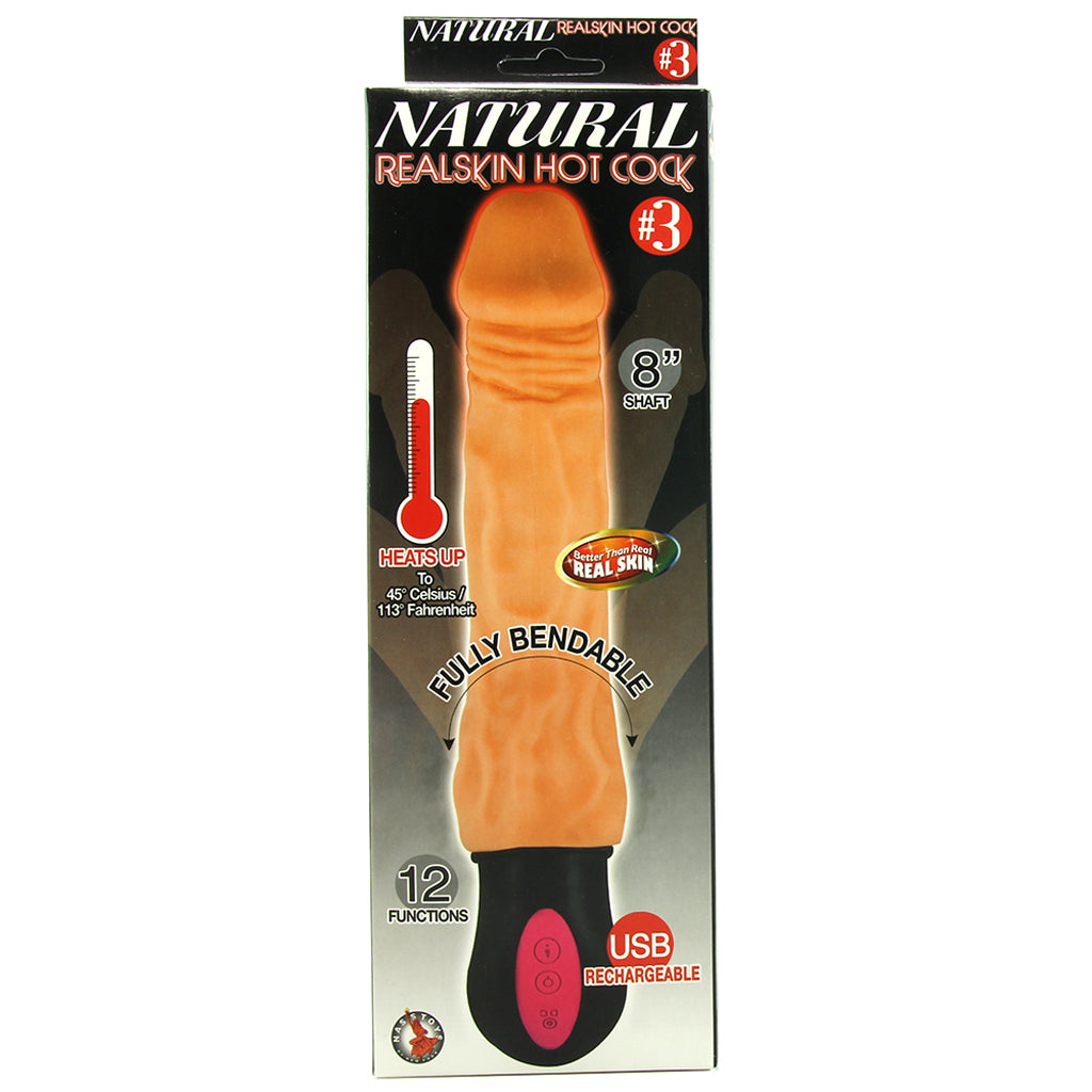 Natural Realskin 8 Inch Hot Cock #3 Vibrators > Realistic Vibrator Dildos