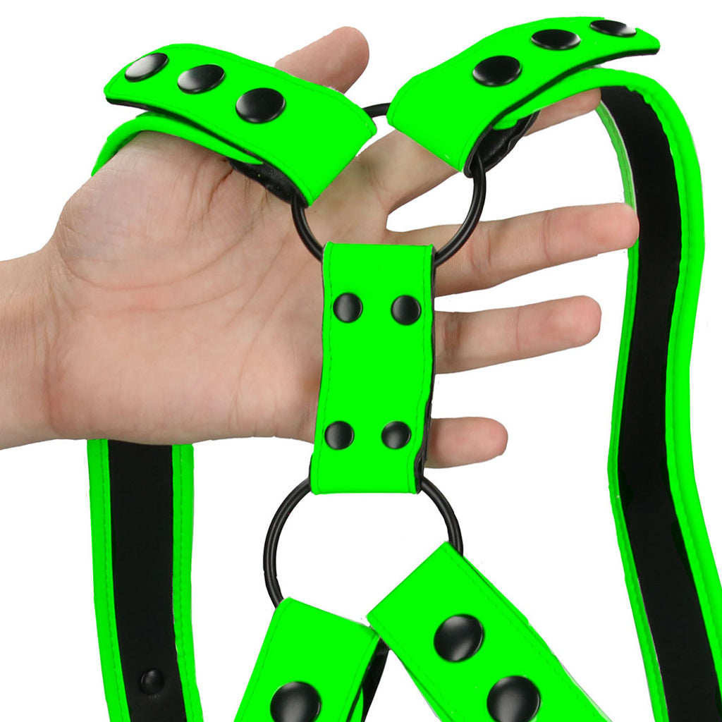 Ouch! Glow in the Dark Sling Harness /XL Bondage and Fetish > Men's Bondage Wear