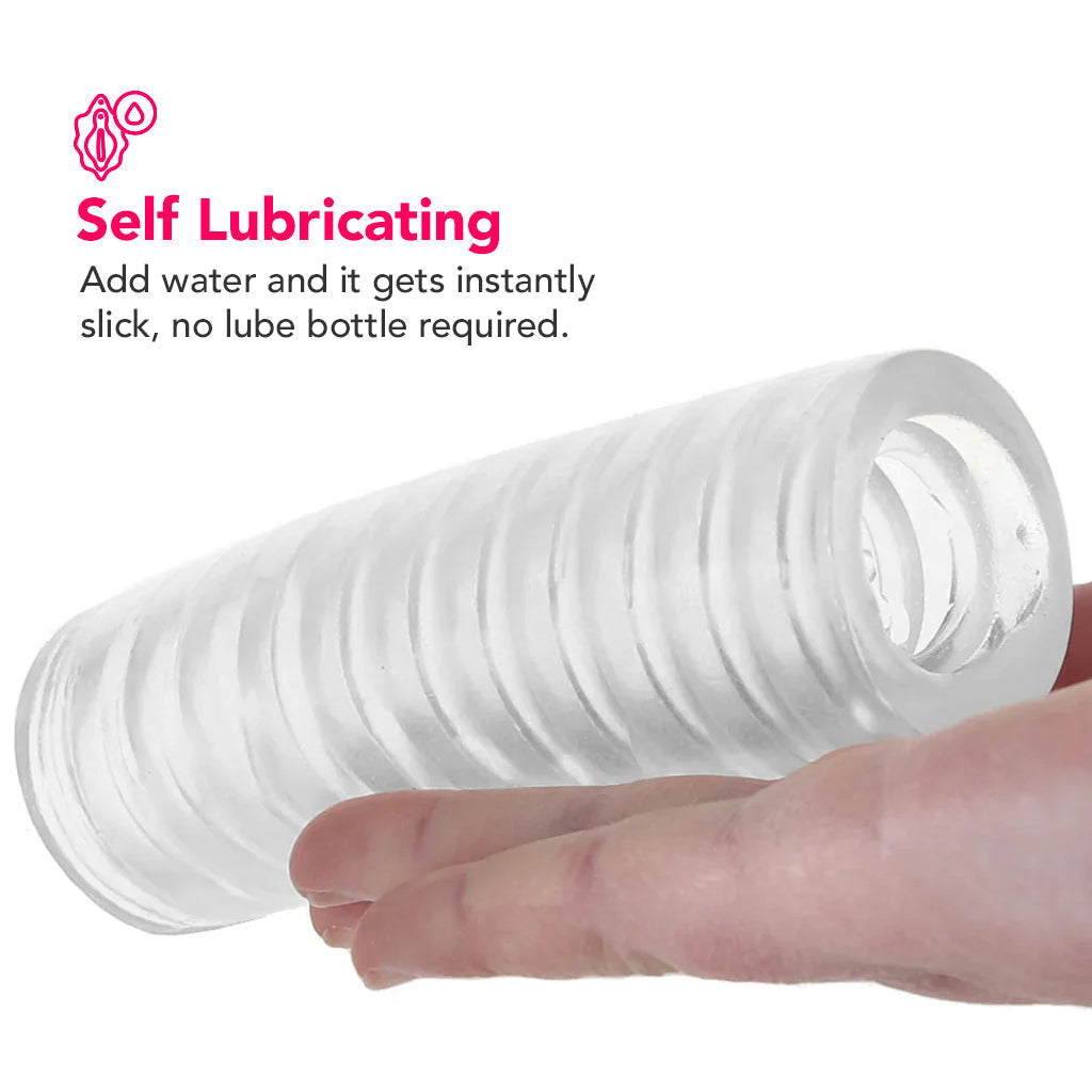 Rize Ribz Self Lubricating Stroker in Glow in the Dark Male Masturbators > Pocket Strokers