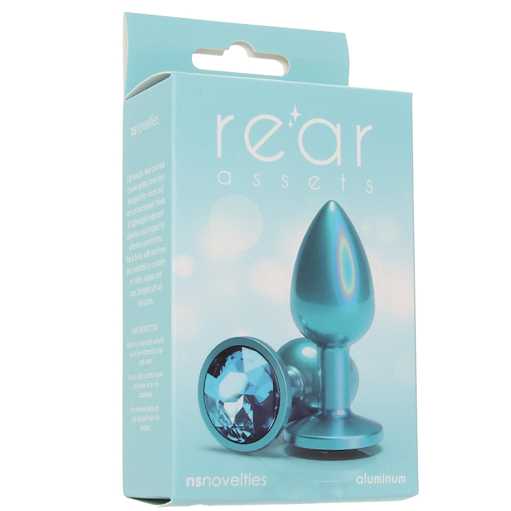 Rear Assets Small Metal Butt Plug in Teal Anal Sex Toys > Butt Plugs