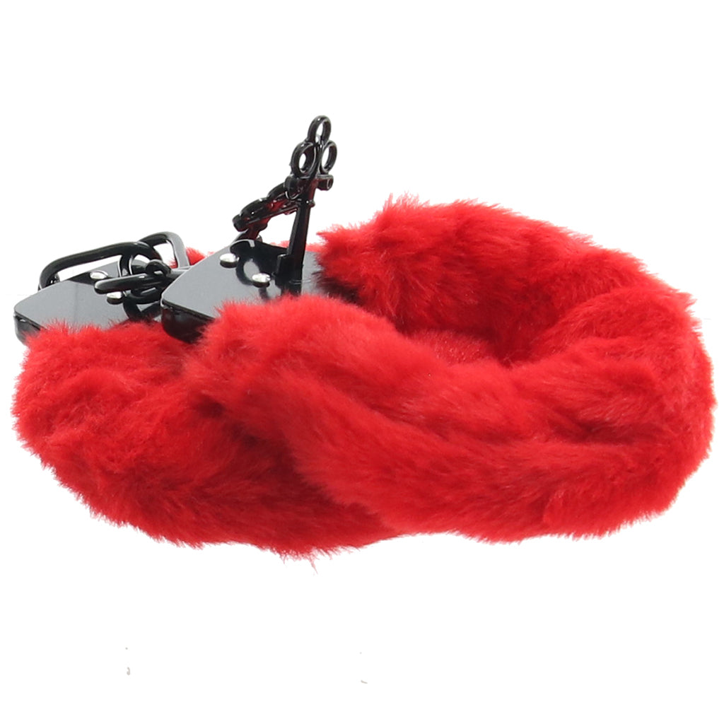 Master Series Cuffed in Fur Wrist Cuffs in Red Bondage and Fetish > Wrist and Ankle Cuffs