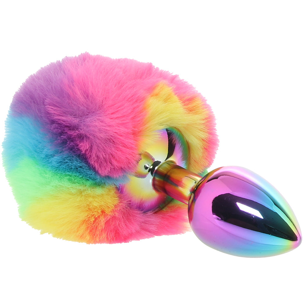 Gemsations 3 Inch Bunny Tail Butt Plug in Rainbow Anal Sex Toys > Butt Plugs