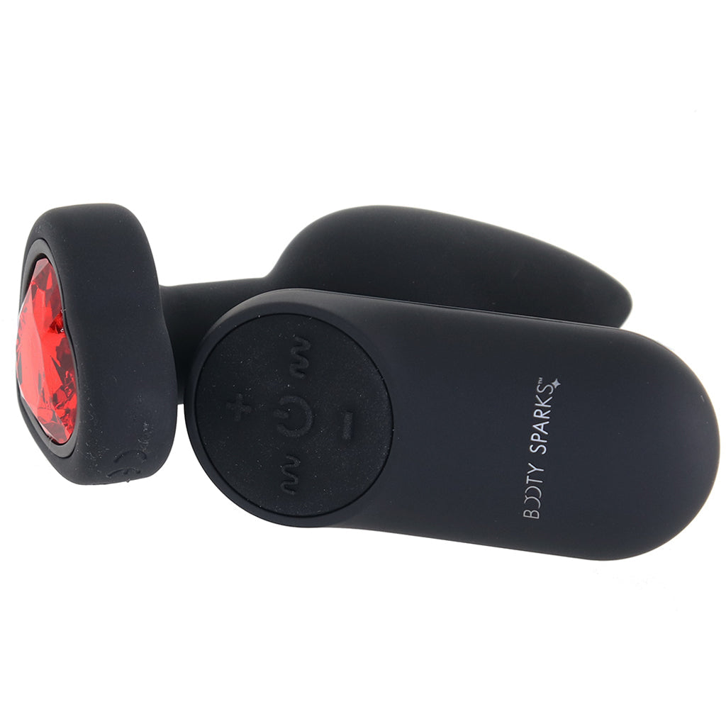 Booty Sparks Red Heart Gem Vibrating Anal Plug in Small Anal Sex Toys > Butt Plugs