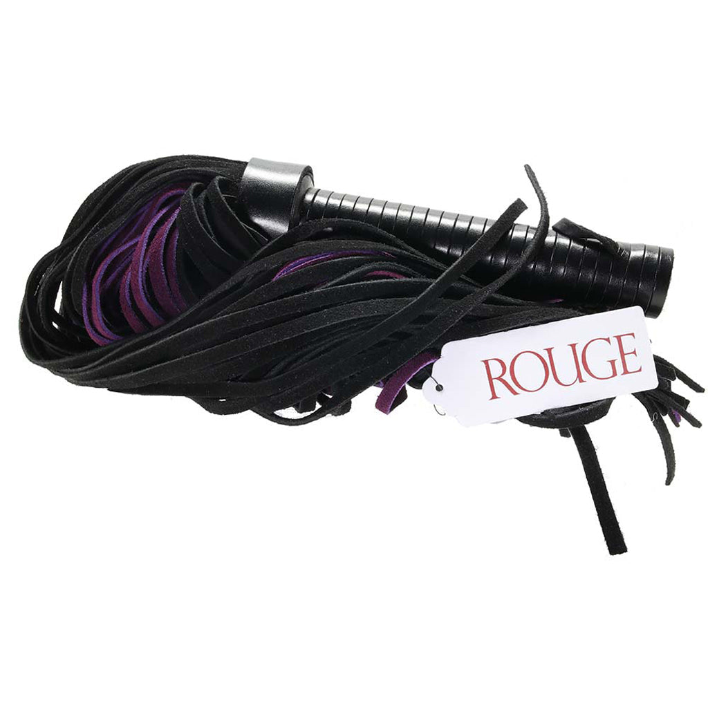 Long Suede Flogger in Black & Purple Bondage and Fetish > Whips and Crops