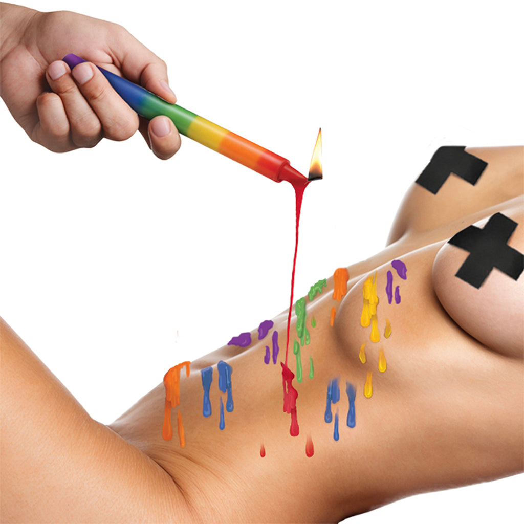 Master Series Pride Rainbow Drip Candles Bondage and Fetish > Tools & Accessories