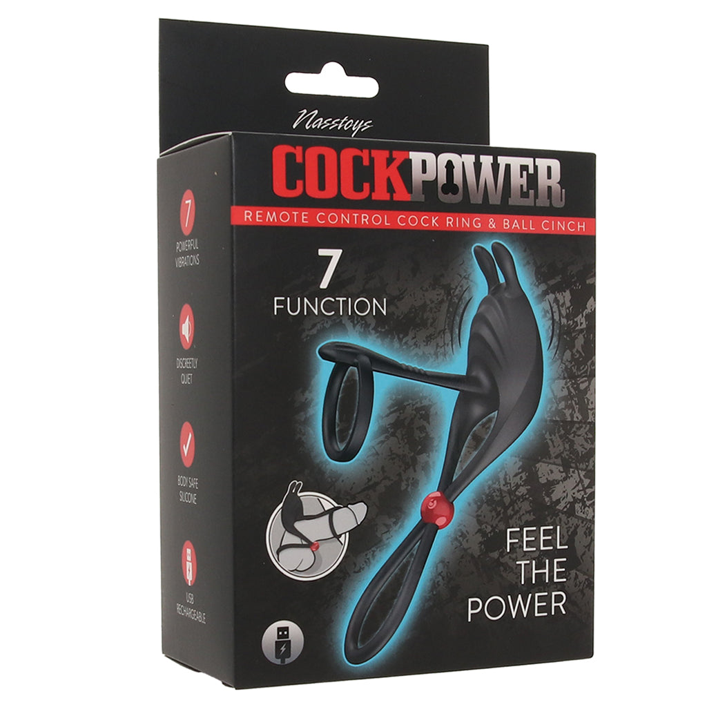 Cock Power Remote Control Cock Ring & Ball Cinch Cock Rings
