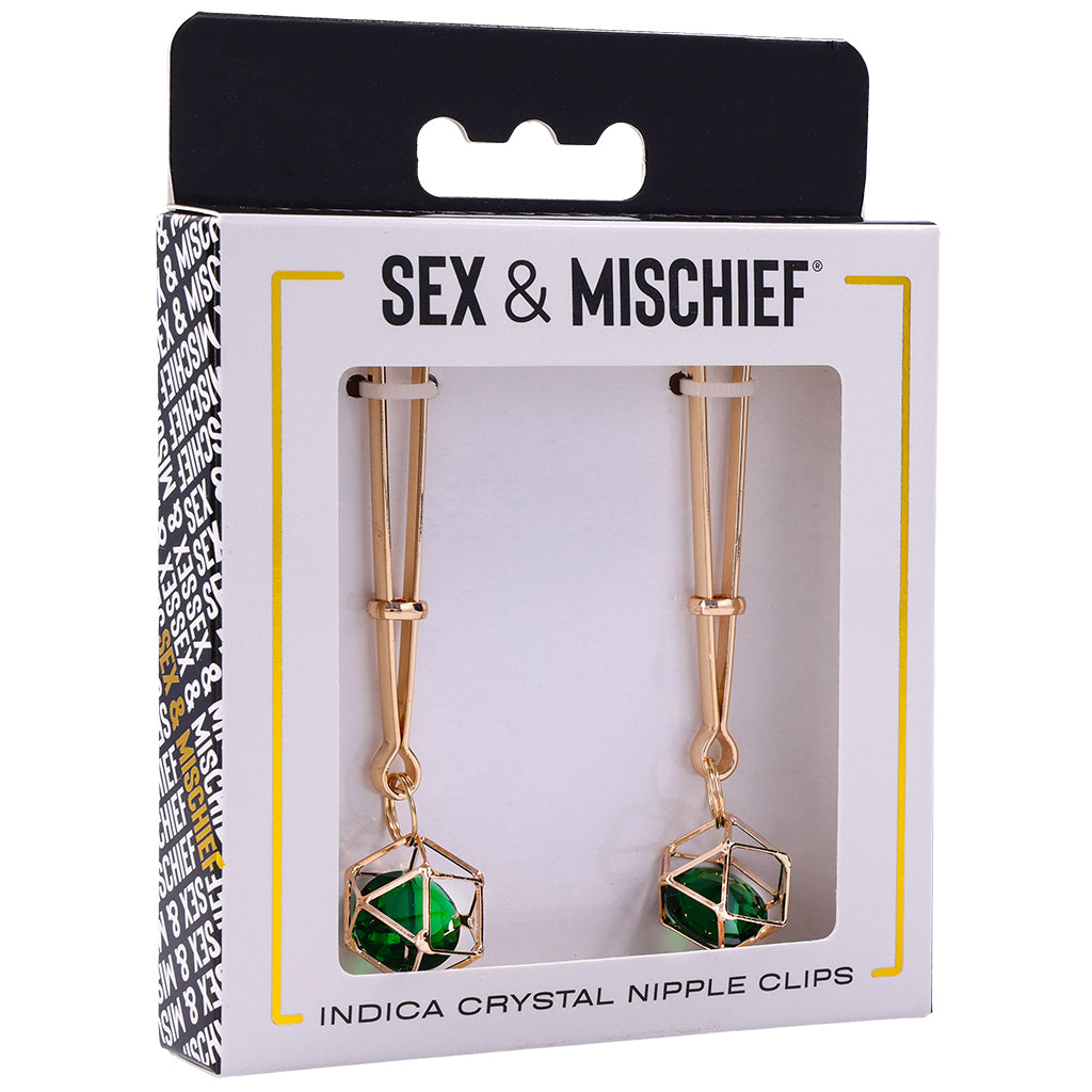 Sex & Mischief Indica Crystal Nipple Clips Bondage and Fetish > Nipple Stimulators & Clamps