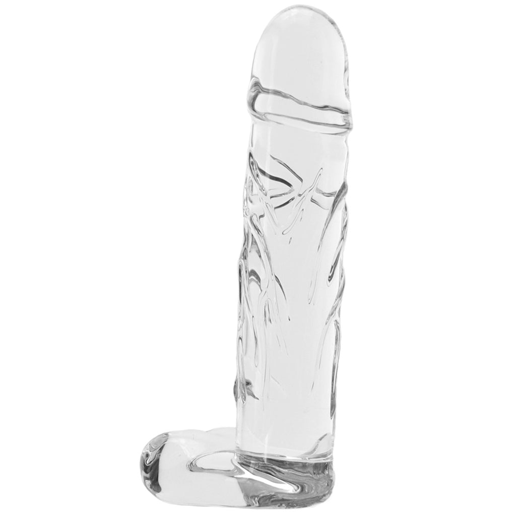 Blown Large Realistic Glass Dildo in Clear Dildo Sex Toys > Pyrex Glass Dildos