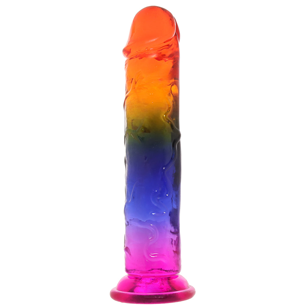 Crystal Jellies 7.5 Inch Classic Dildo in Rainbow Dildo Sex Toys > Realistic Dildos
