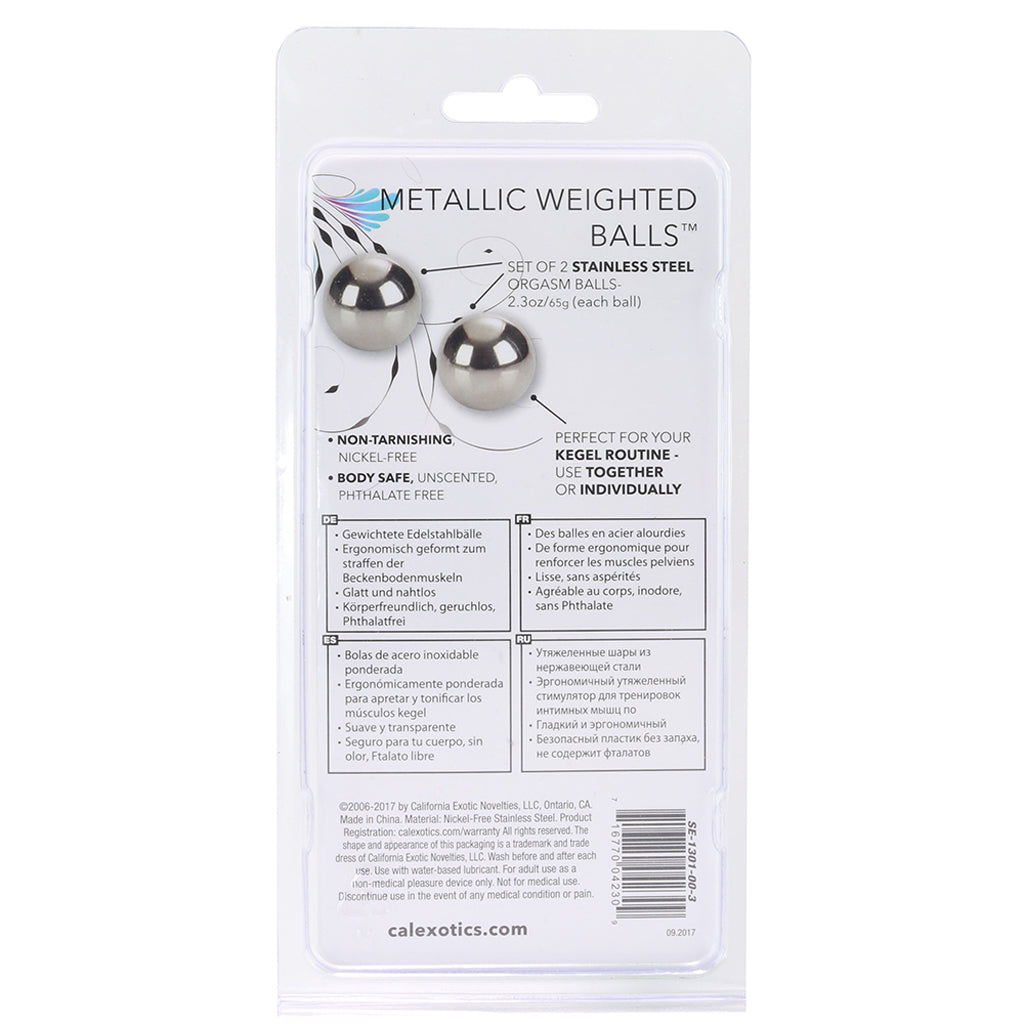 Metallic Weighted Steel Orgasm Balls in Silver Kegel, Ben Wa and Pelvic Health Tools