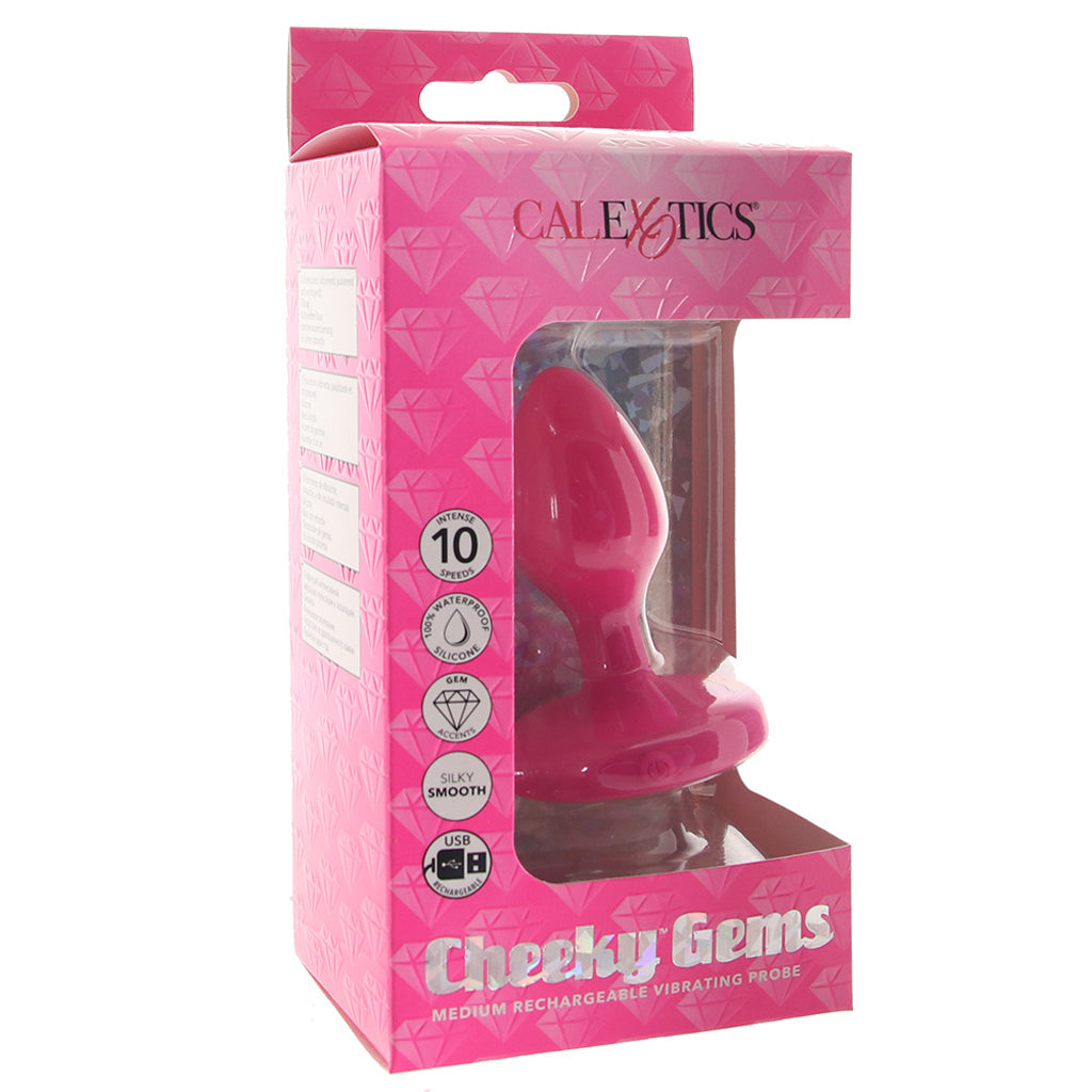 Cheeky Gems Medium Vibrating Probe in Pink Anal Sex Toys > Butt Plugs