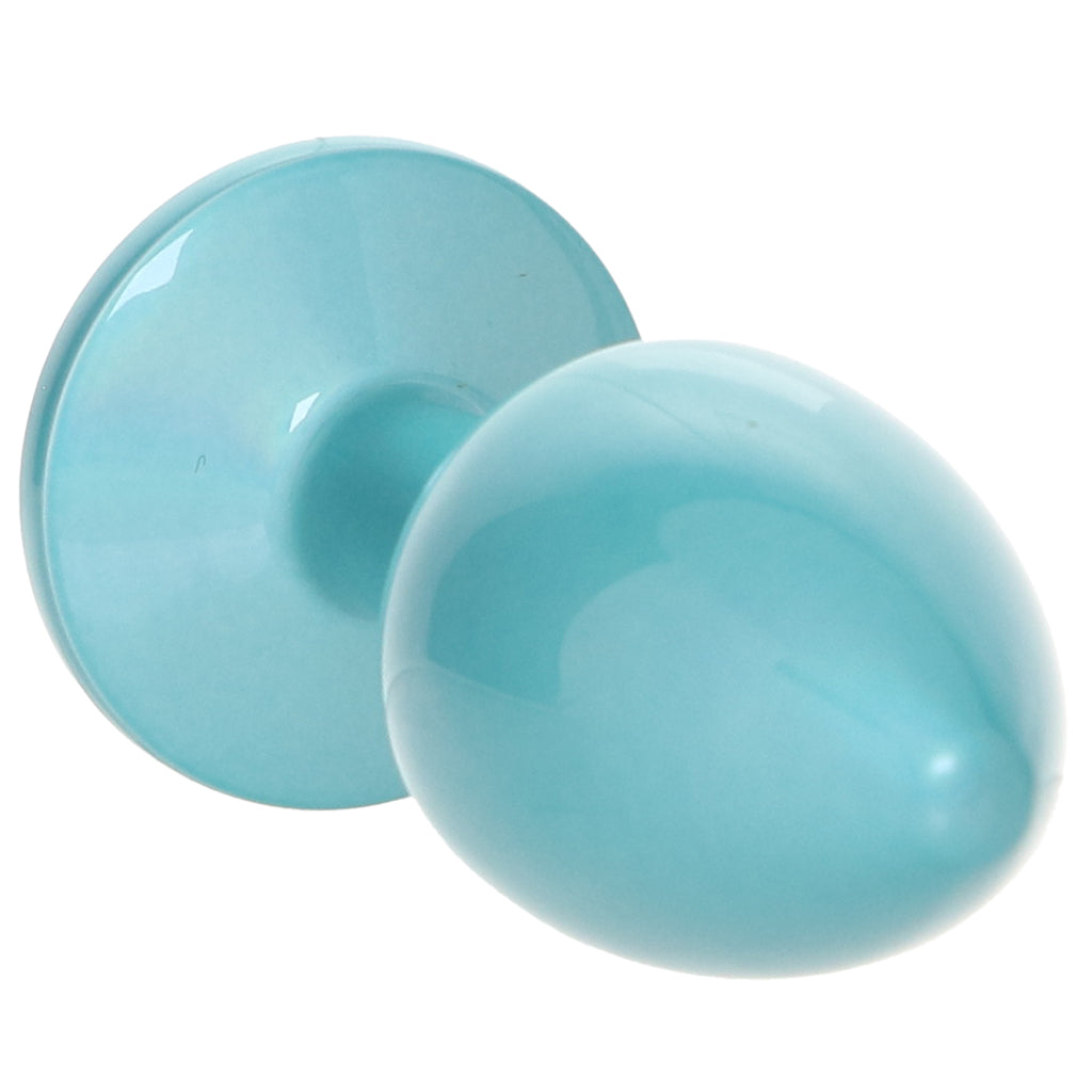 Rear Assets Small Metal Butt Plug in Teal Anal Sex Toys > Butt Plugs