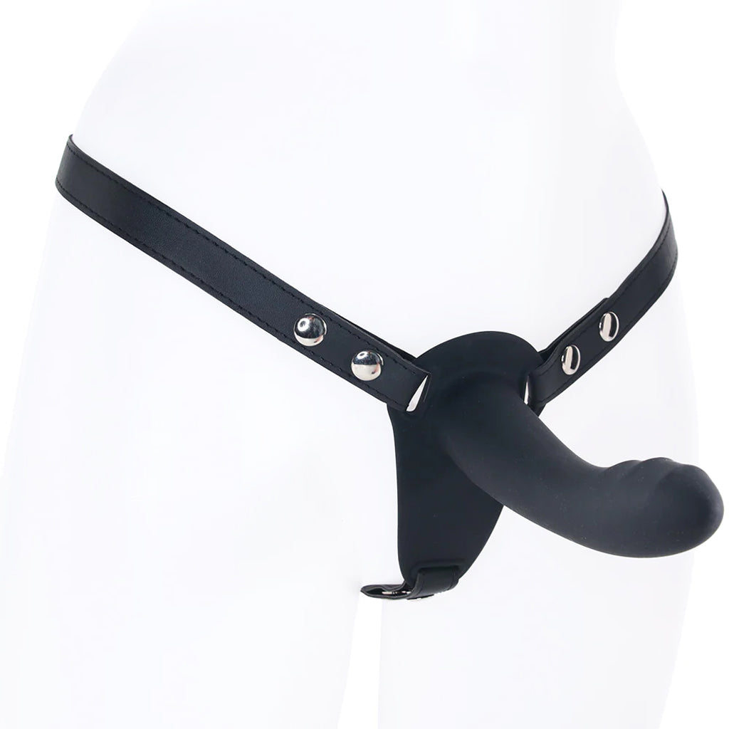 Ouch! Adjustable Dual Silicone Strap-On Vibe Dildo Sex Toys > Strap-On and Harnesses
