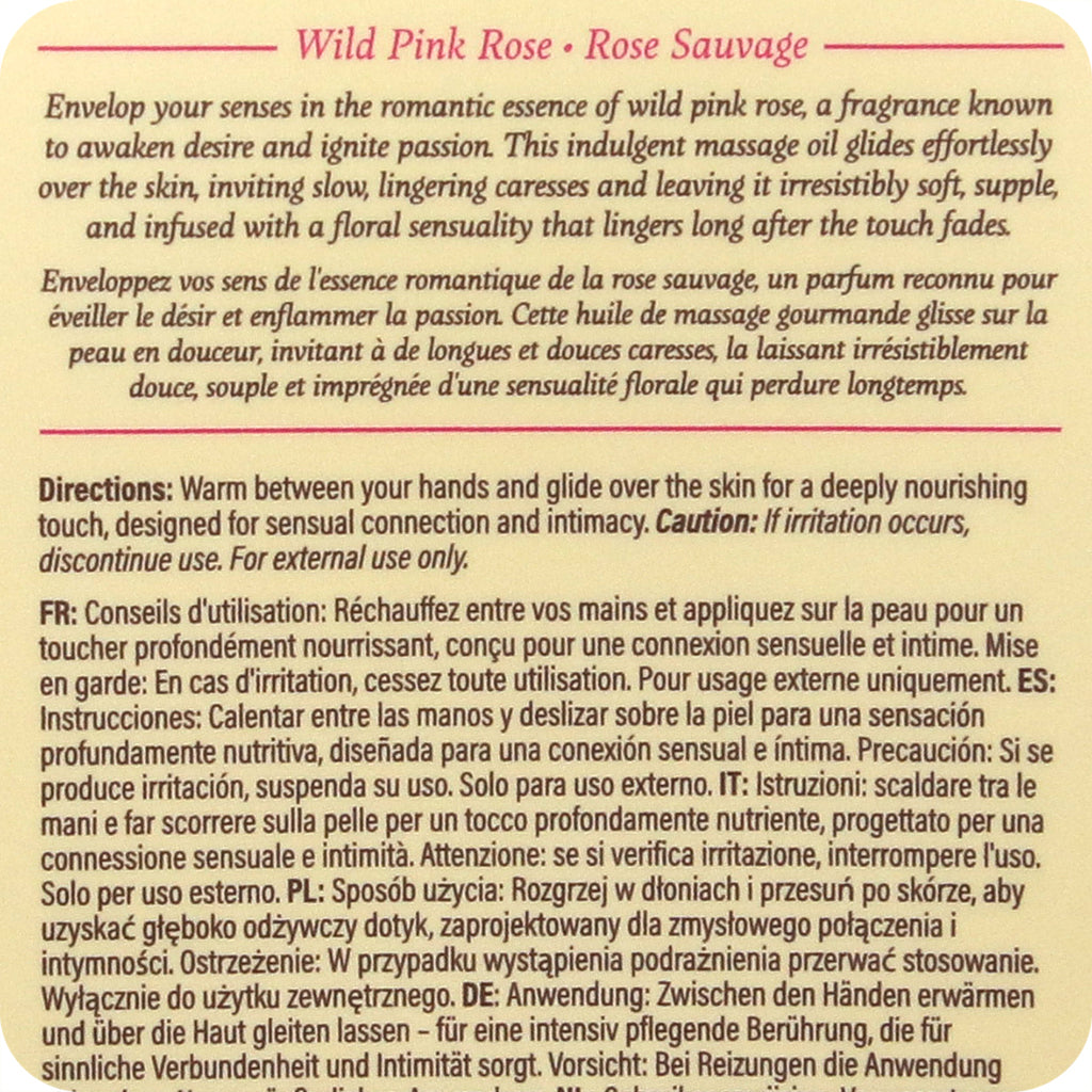 At Night Massage Oil 8.4oz/250ml in Wild Pink Rose Lubes and Lotions > Erotic Massage Oils