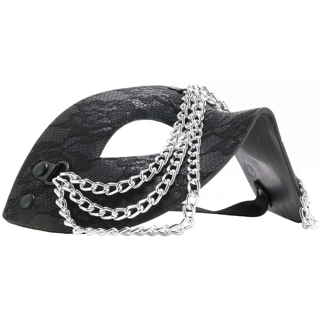 Sincerely Chained Lace Mask in Black Bondage and Fetish > Pleasure Masks and Dress Up Play