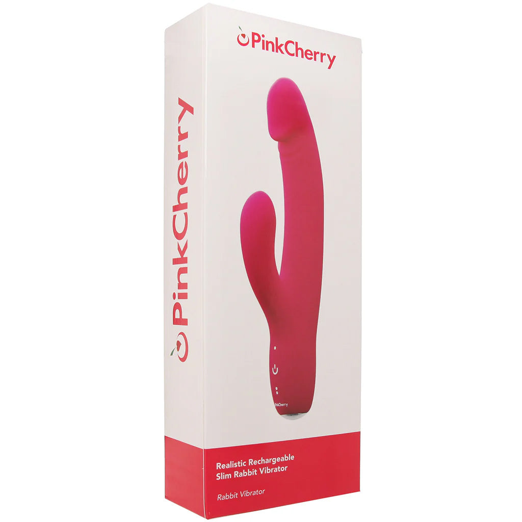 PinkCherry Realistic Slim Rabbit Vibe in Pink Vibrators > Rabbit Vibrators