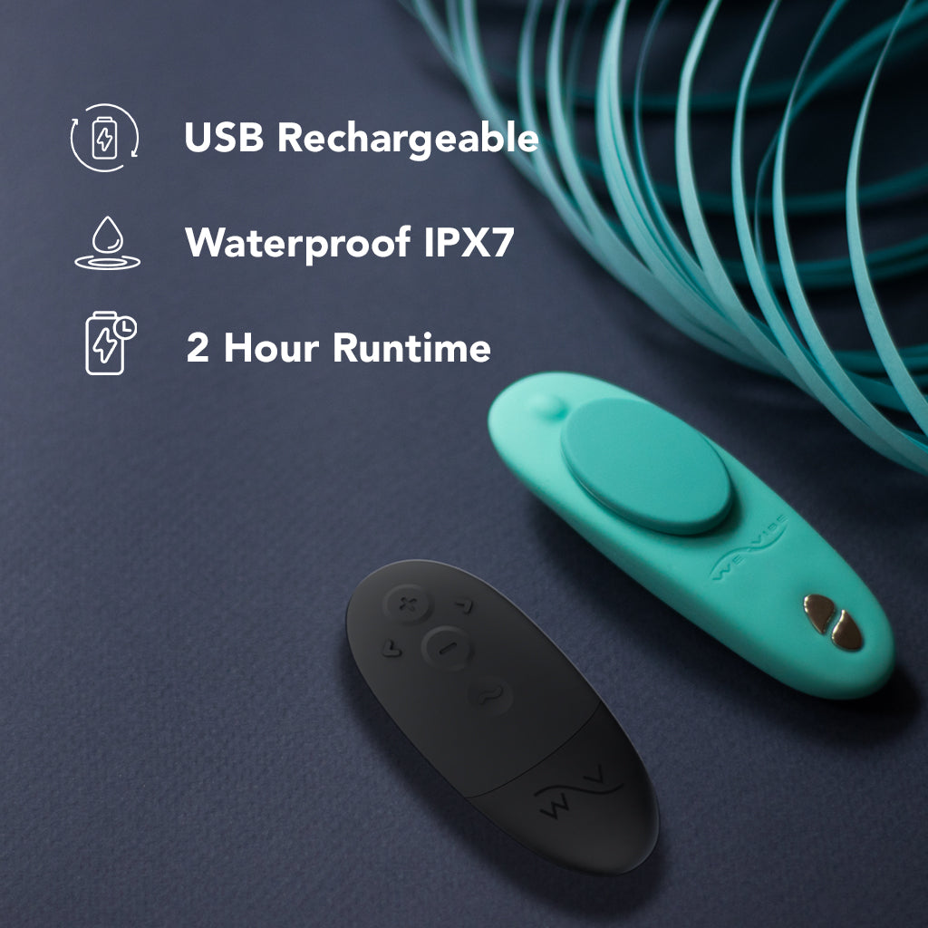 We-Vibe Moxie+ Wearable Clitoral Vibe in Aqua Vibrators > Wearable & Panty Vibrators