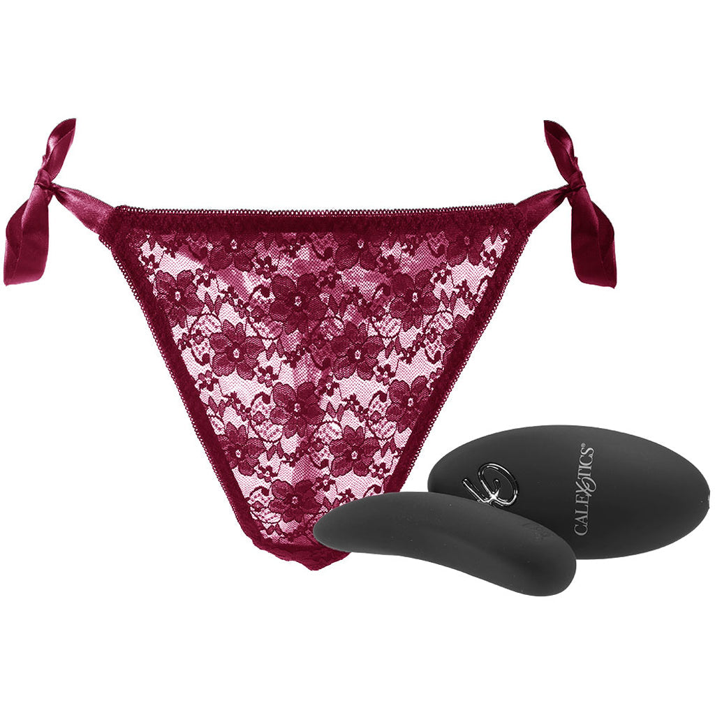 Remote Control Burgundy Lace Thong & Vibe Set XL Vibrators > Wearable & Panty Vibrators