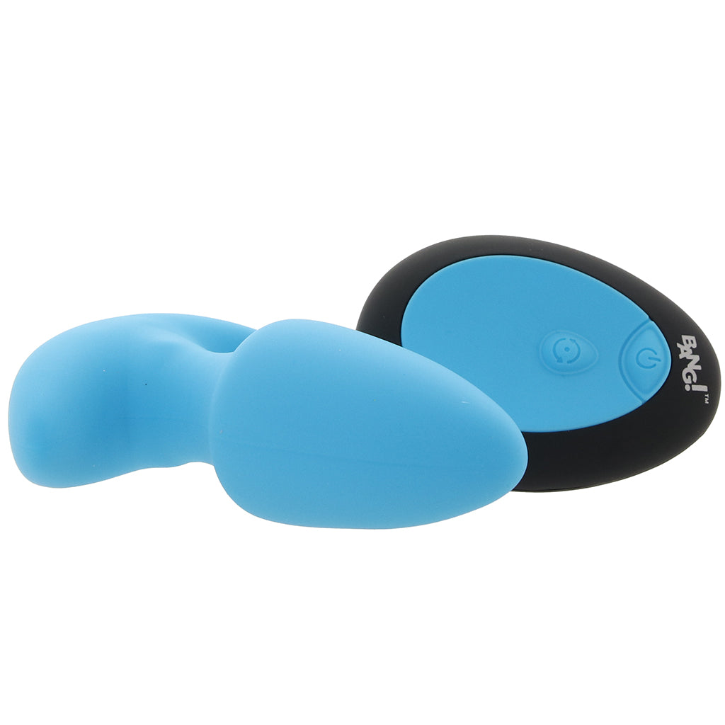 Bang! Thrusting & Vibrating Silicone Butt Plug in Blue Anal Sex Toys > Butt Plugs