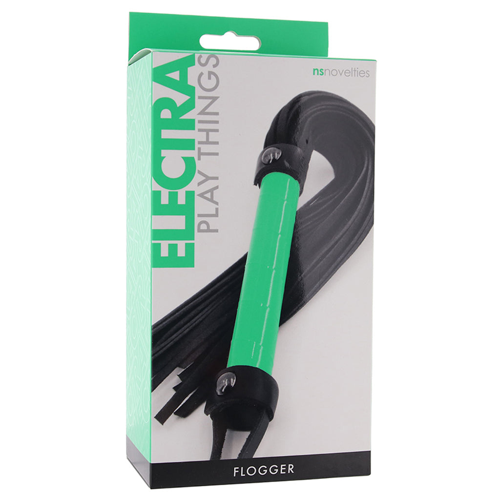 Electra Play Things Flogger in Neon Green Bondage and Fetish > Whips and Crops