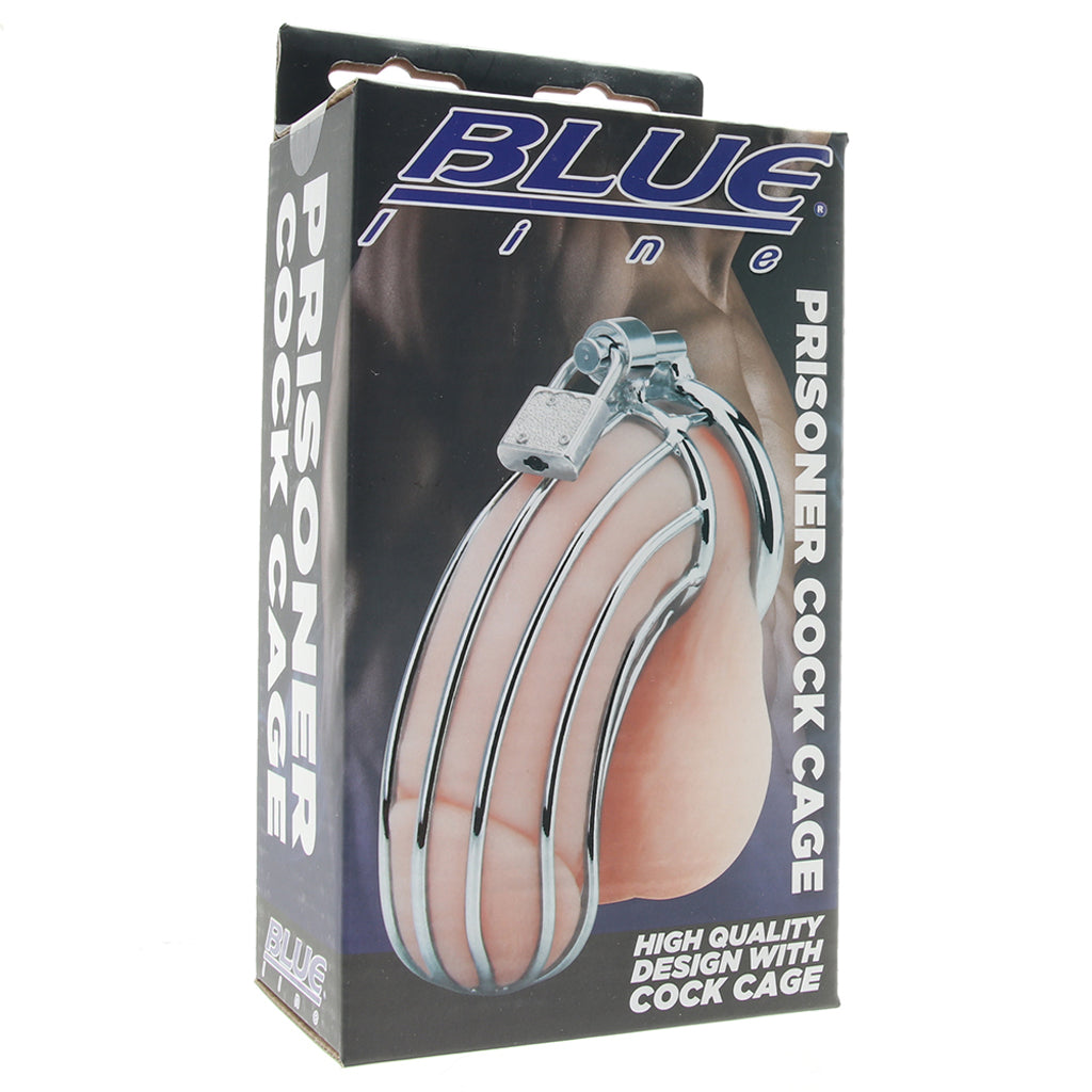 Blue Line Prisoner Cock Cage in Silver Bondage and Fetish > Cock and Ball Devices
