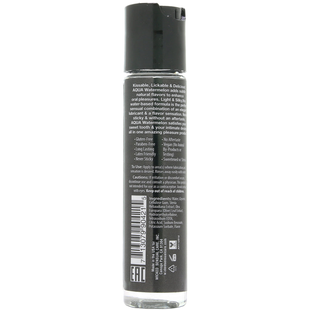 Aqua Flavored Lube 1oz/30ml in Watermelon Lubes and Lotions > Flavored Sex Lubes