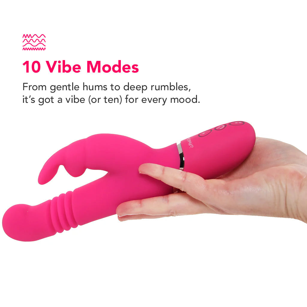 PinkCherry Thrusting Rabbit Vibe in Pink Vibrators > Rabbit Vibrators