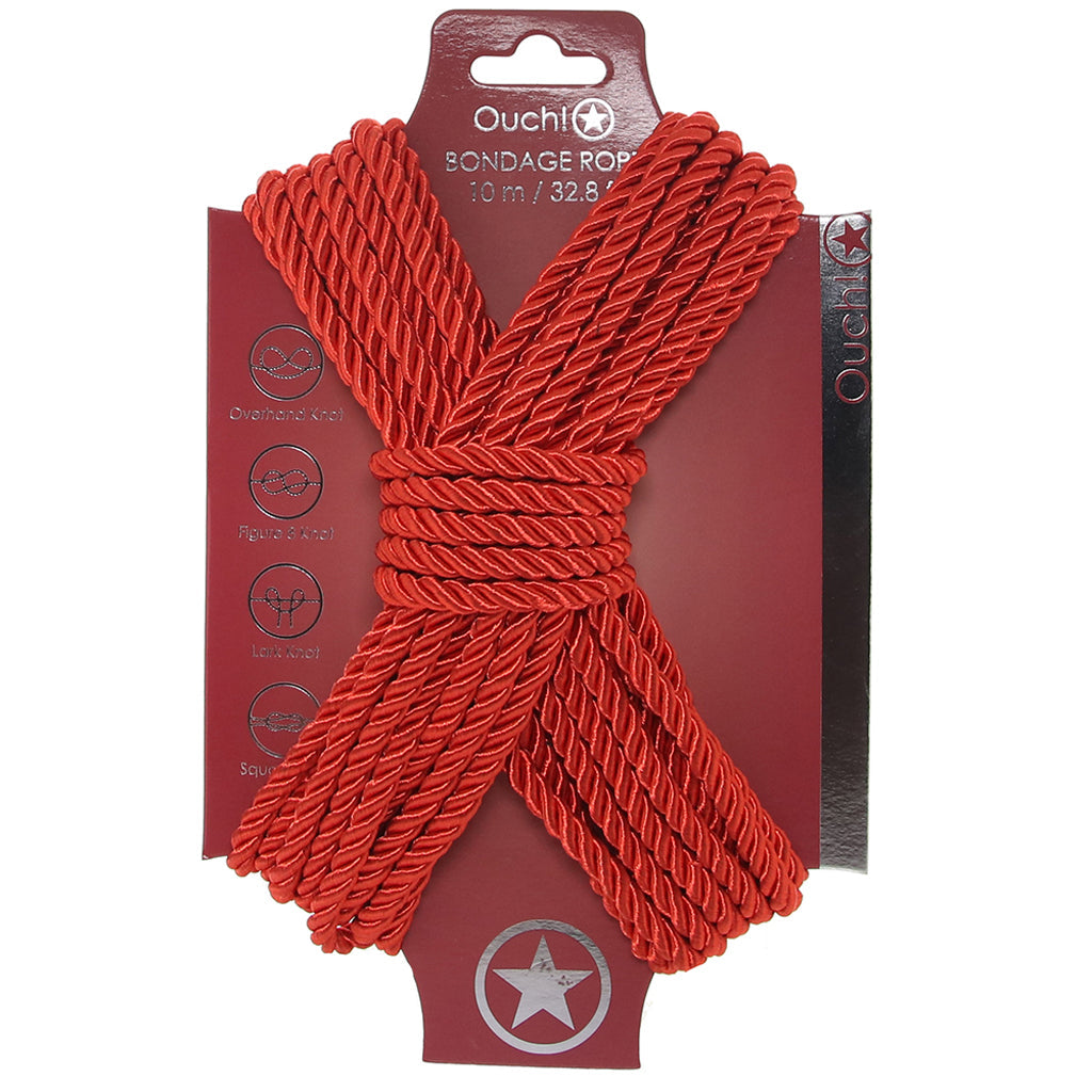 Ouch! 32.8'/10m Bondage Rope in Red Bondage and Fetish > Restraints