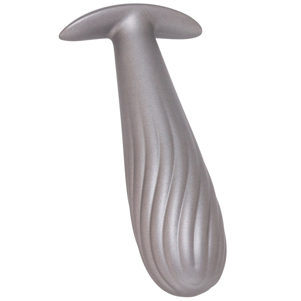 Ouch! Smooth Silicone Ribbed Butt Plug in Gun Metal Anal Sex Toys > Butt Plugs