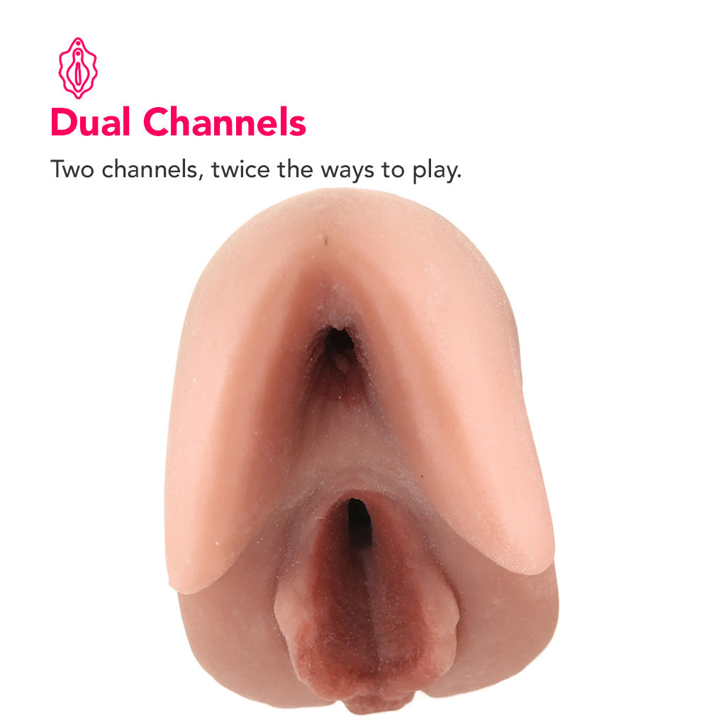 PDX Plus Perfect Pussy Double Stroker in Tan Male Masturbators > Pocket Strokers