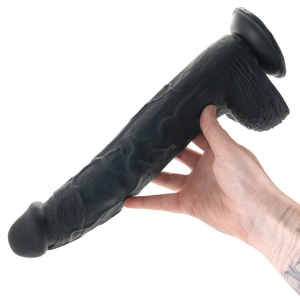 Master Cock Hung Harry 11.75 Inch Ballsy Dildo in Black Dildo Sex Toys > Realistic Dildos