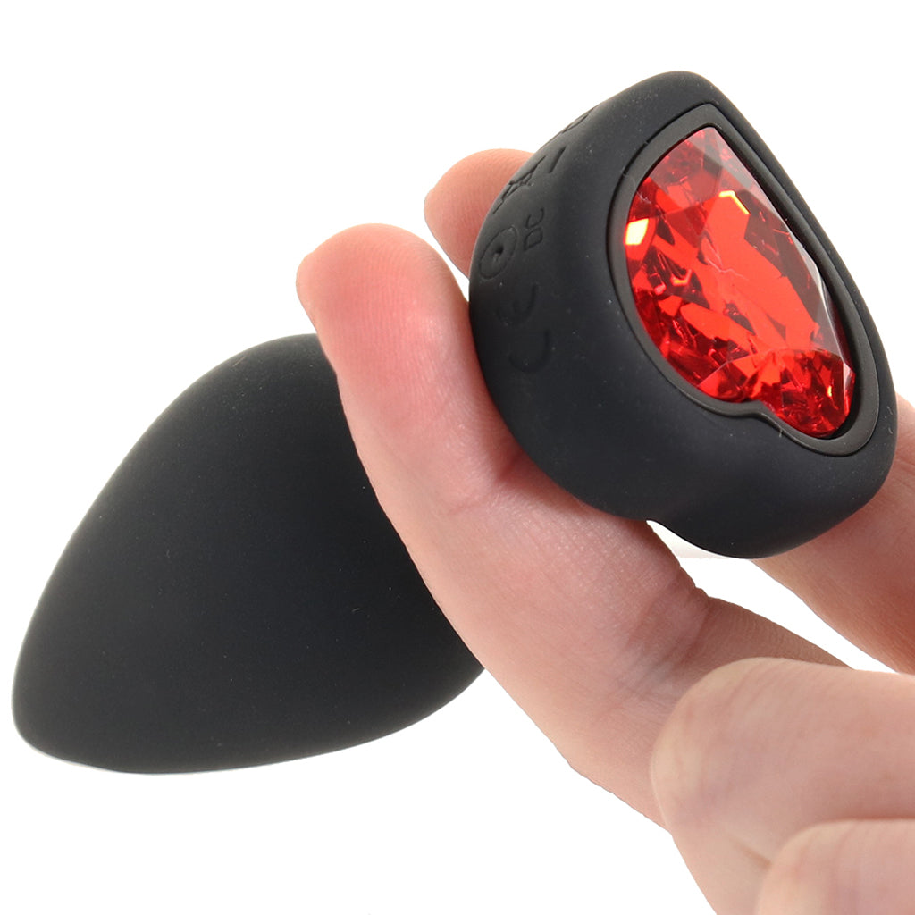 Booty Sparks Red Heart Gem Vibrating Anal Plug in Small Anal Sex Toys > Butt Plugs